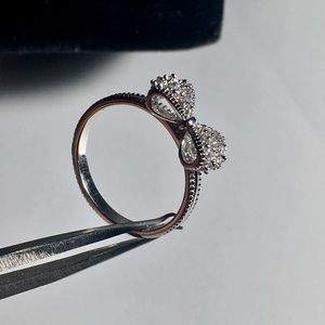 Trendy Bow Ring .925 Sterling Silver Jewelry